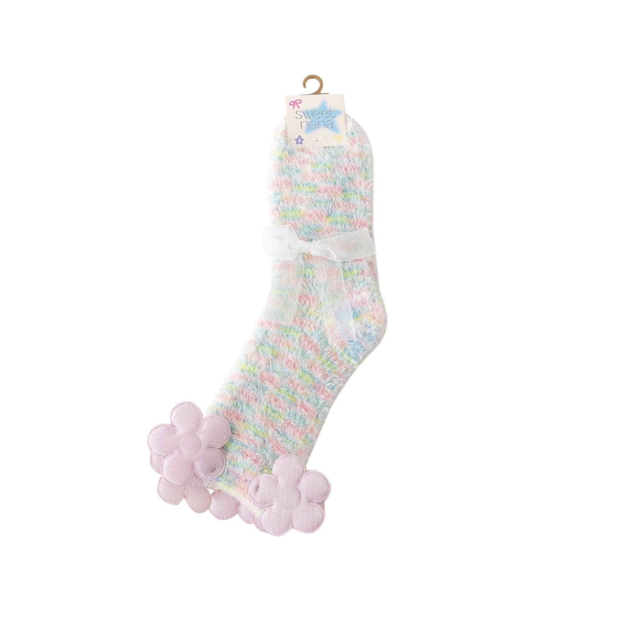 Women Crew Socks Dream Garden Series Fuzzy Warm Cozy Indoor Socks
