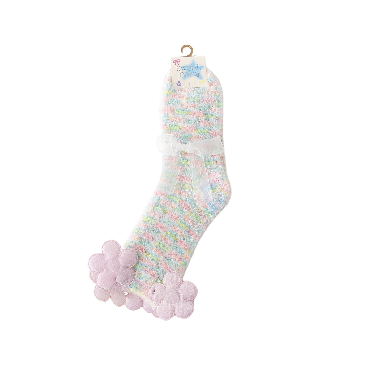Women Crew Socks Dream Garden Series Fuzzy Warm Cozy Indoor Socks
