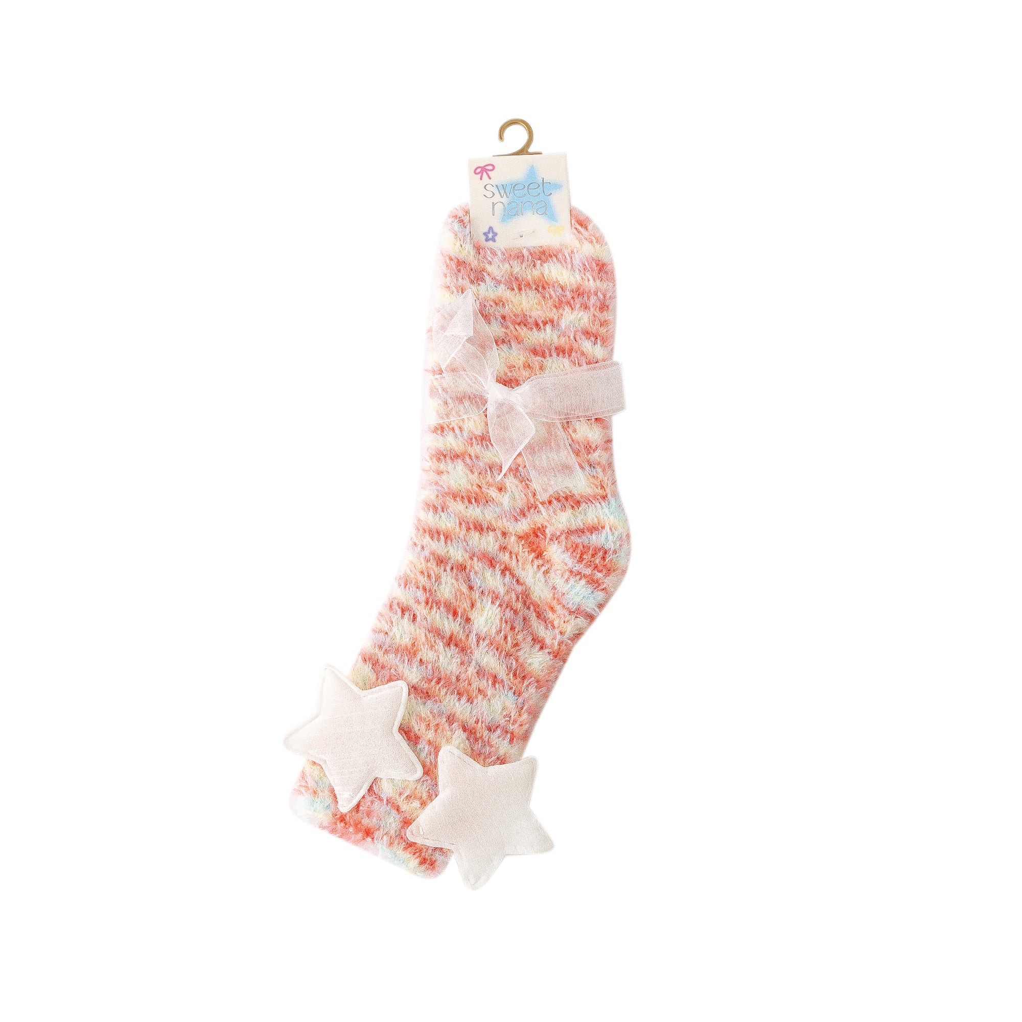 Women Crew Socks Dream Garden Series Fuzzy Warm Cozy Indoor Socks
