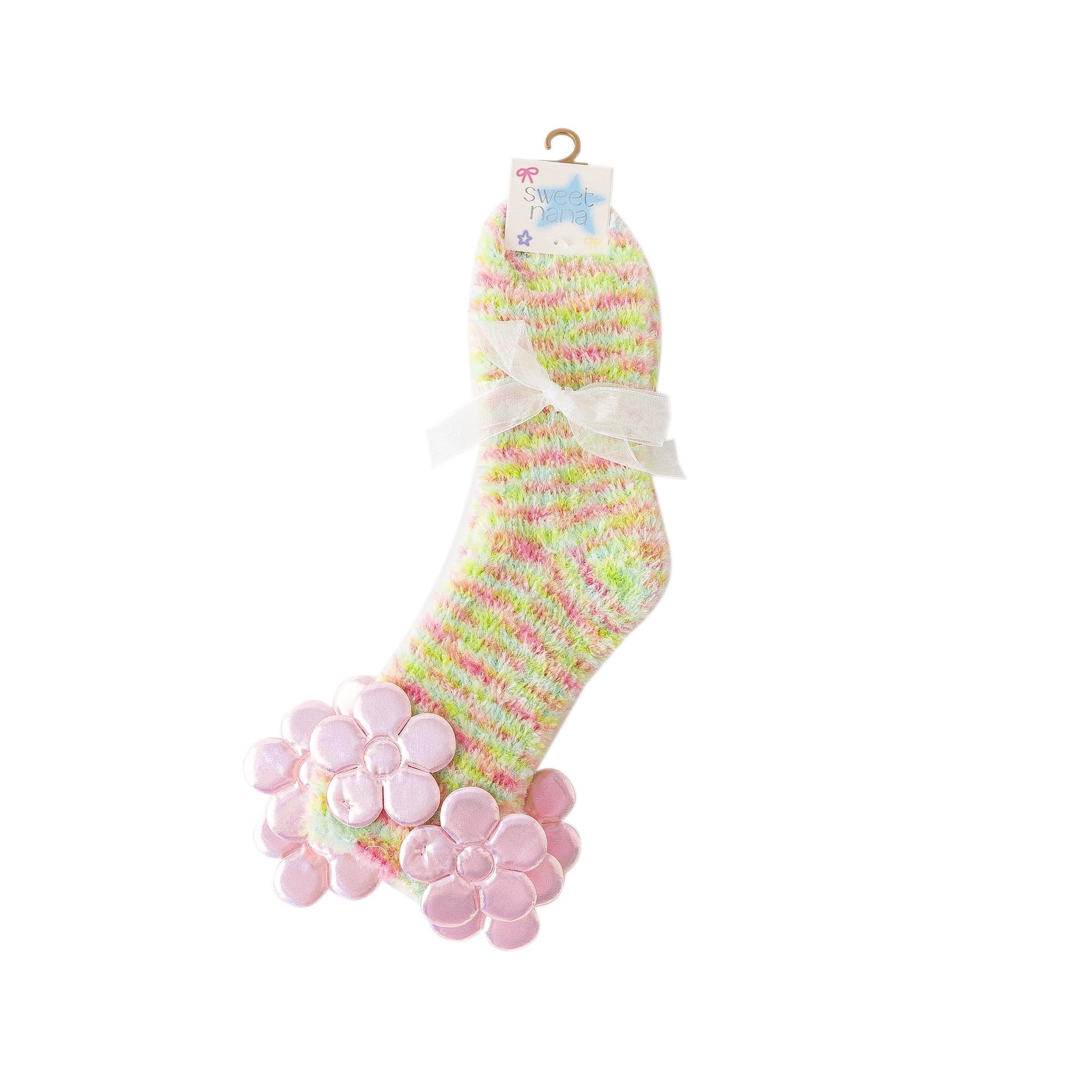 Women Crew Socks Dream Garden Series Fuzzy Warm Cozy Indoor Socks