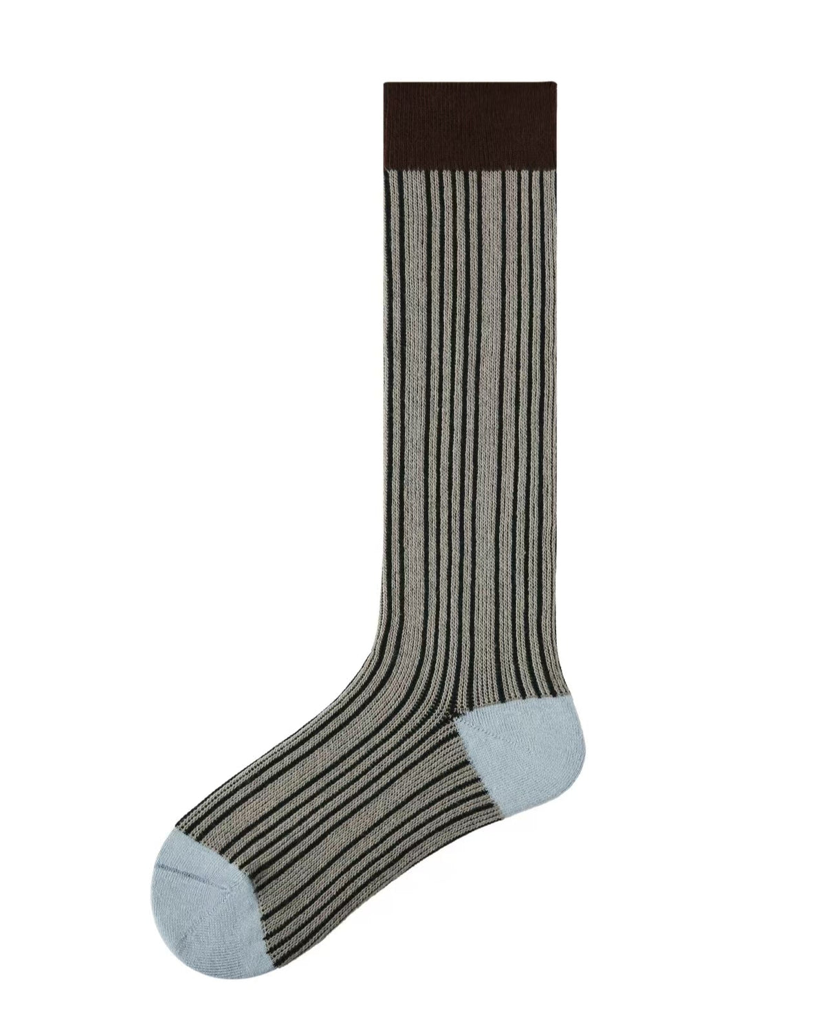 Women's Crew Socks Gray Stripe Cotton Casual Comfortable Socks