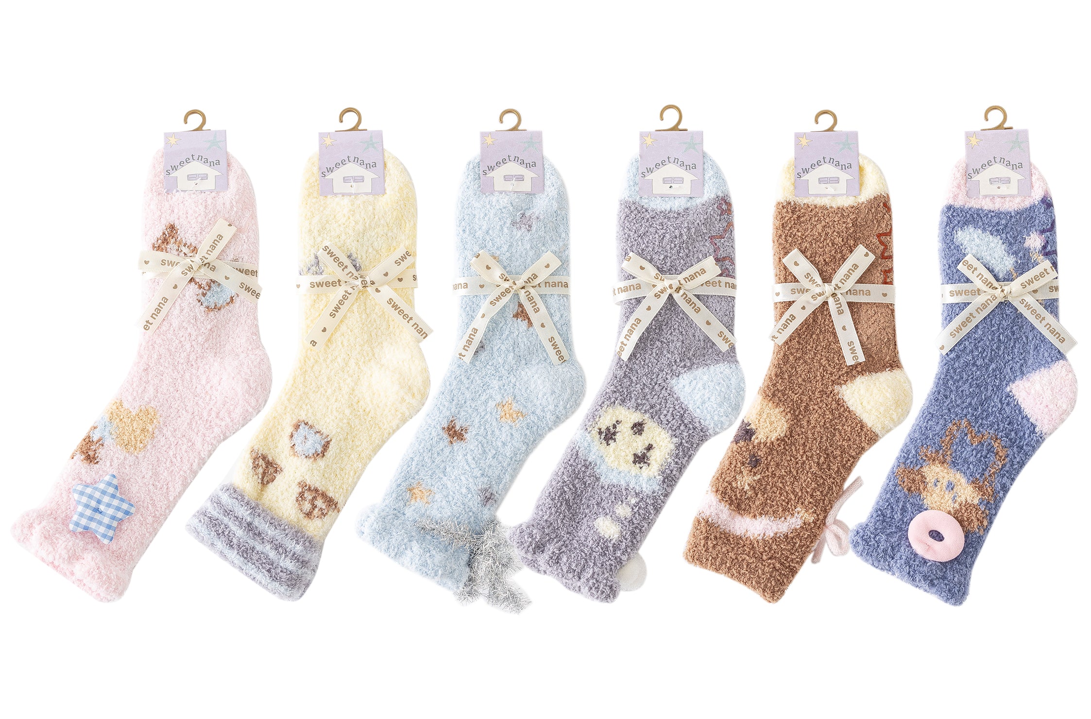 レディース クルー ソックス ハウスシリーズ ふわふわで暖かい快適な室内用滑り止めソックス