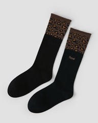 Women's Crew Socks Leopard Print Slouch Socks Fashion Cozy Casual