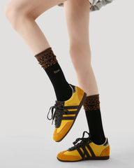 Women's Crew Socks Leopard Print Slouch Socks Fashion Cozy Casual