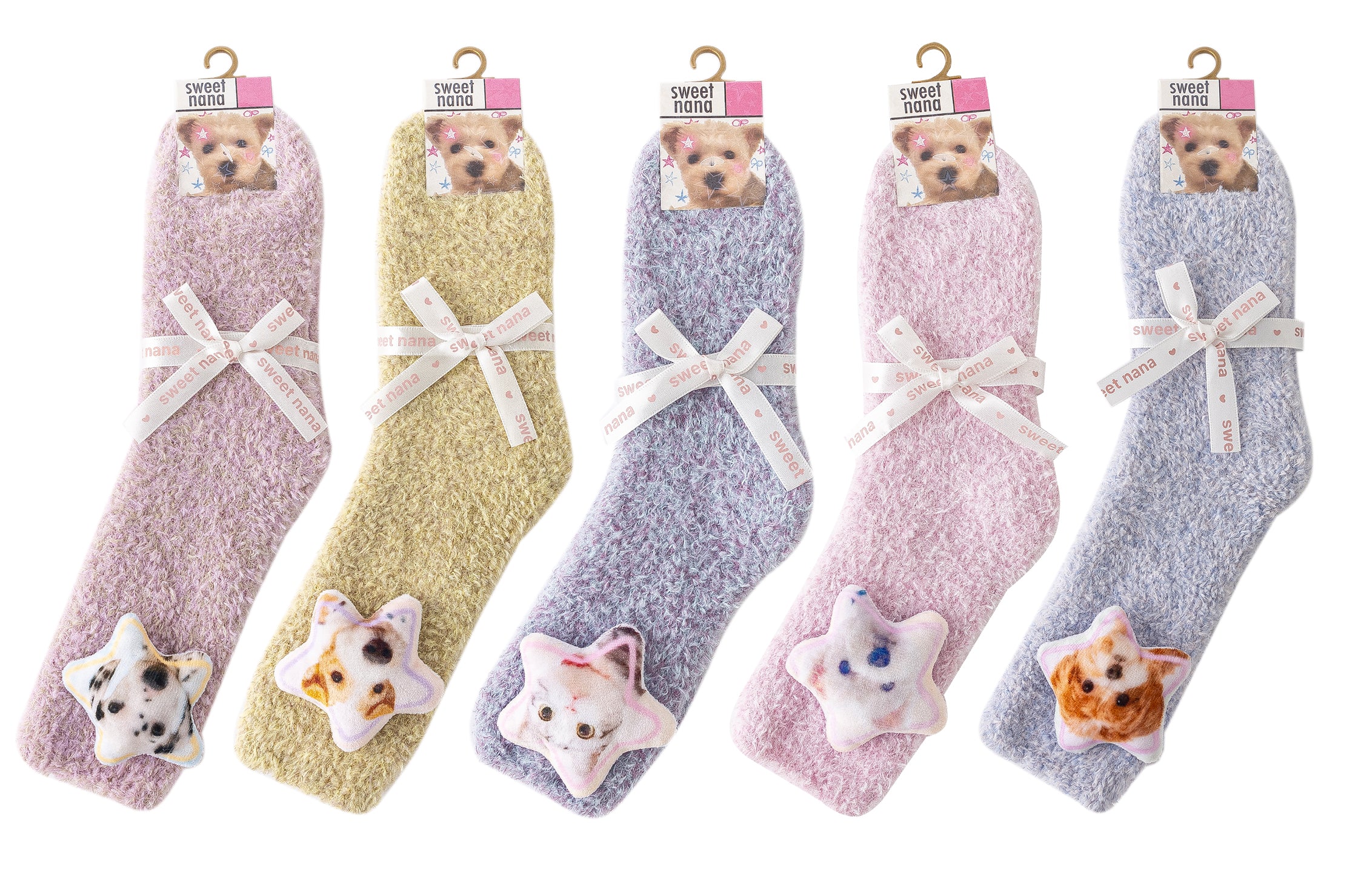 レディース クルー ソックス リトルアニマルスターシリーズ ふわふわ快適 暖かい 室内用ソックス