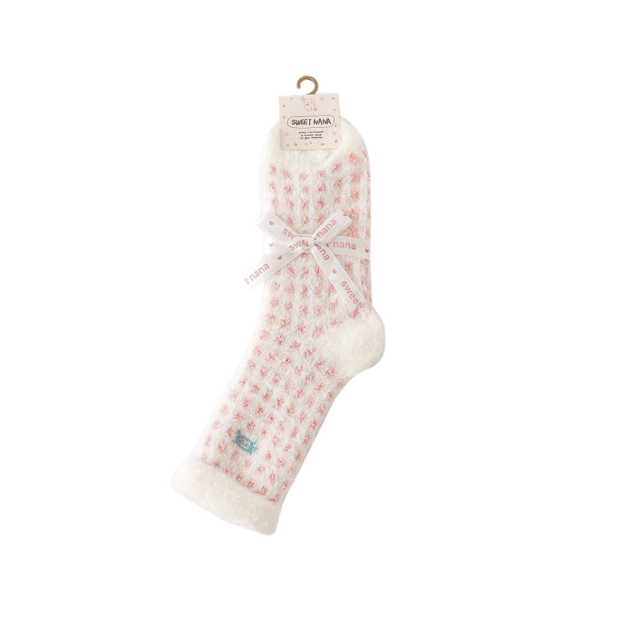 Women Crew Socks Plaid Grid Series Fuzzy Warm Cozy Indoor Socks