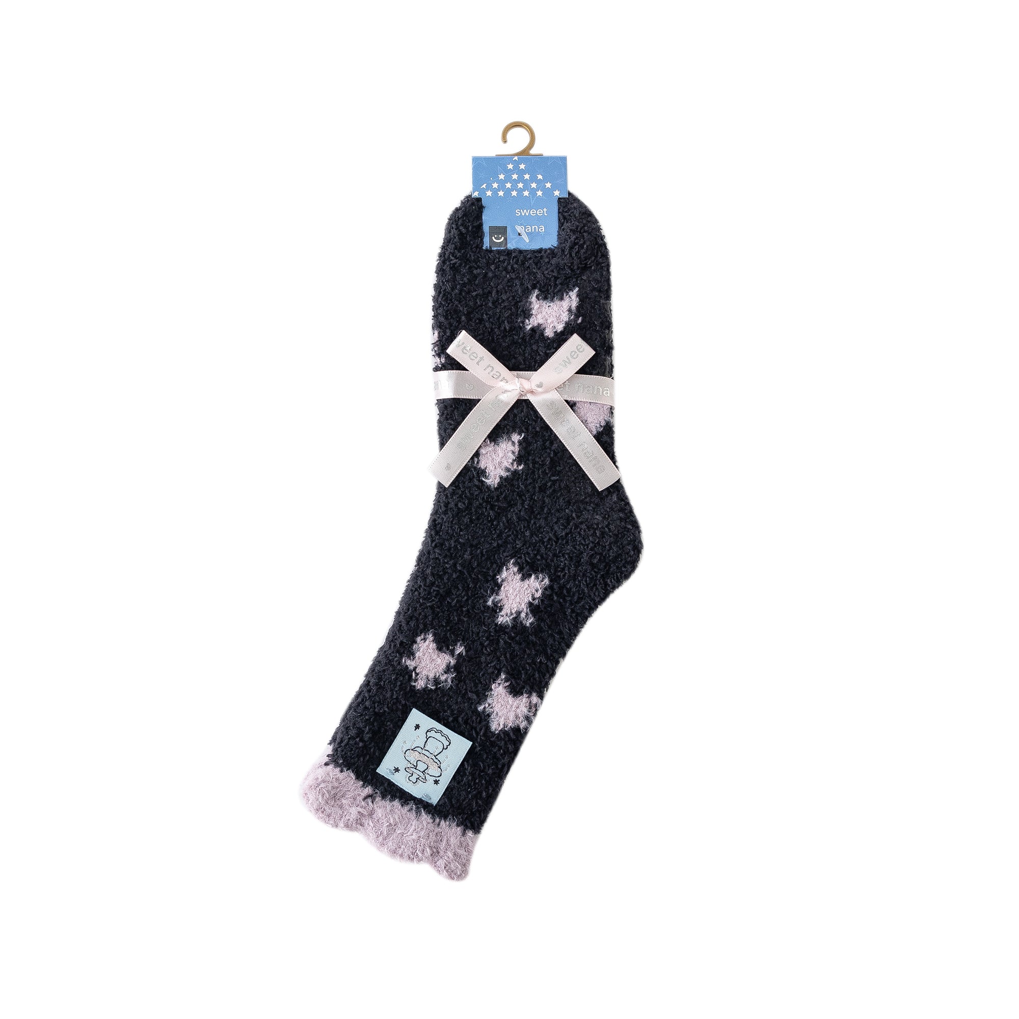 Women Crew Socks Shiny Star Polka Dot Series Fuzzy Warm Cozy Indoor Socks