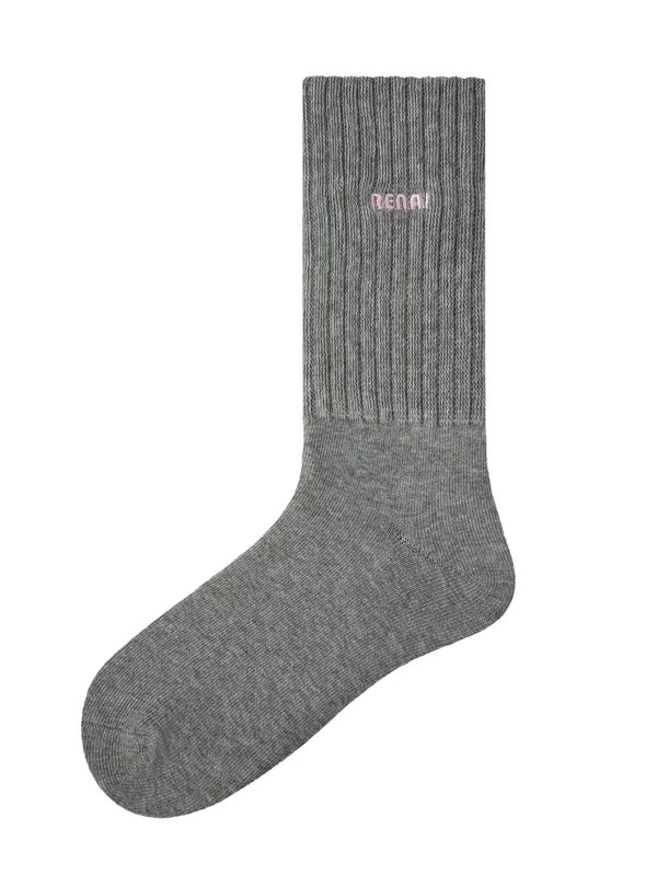 Women Crew Socks Simple Embroidery Casual Cotton Comfortable - SWEET NANA