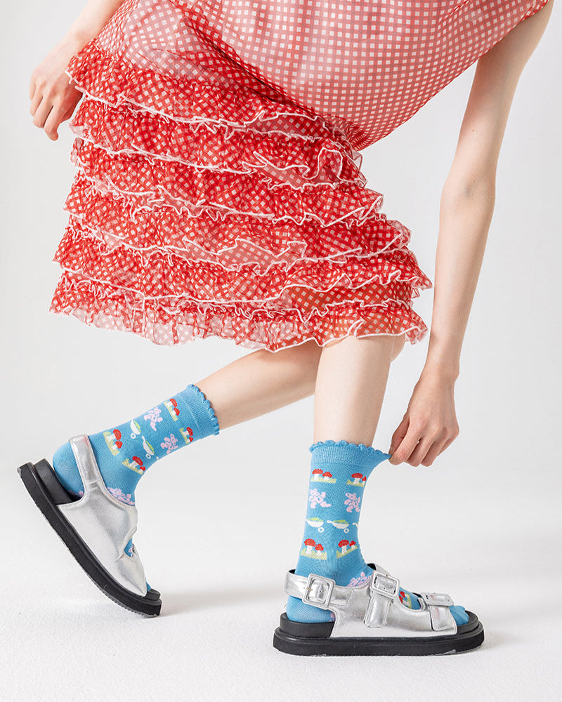 3-Pack Sweet Berries Series Women's  Cute Casual Crew Cotton Socks