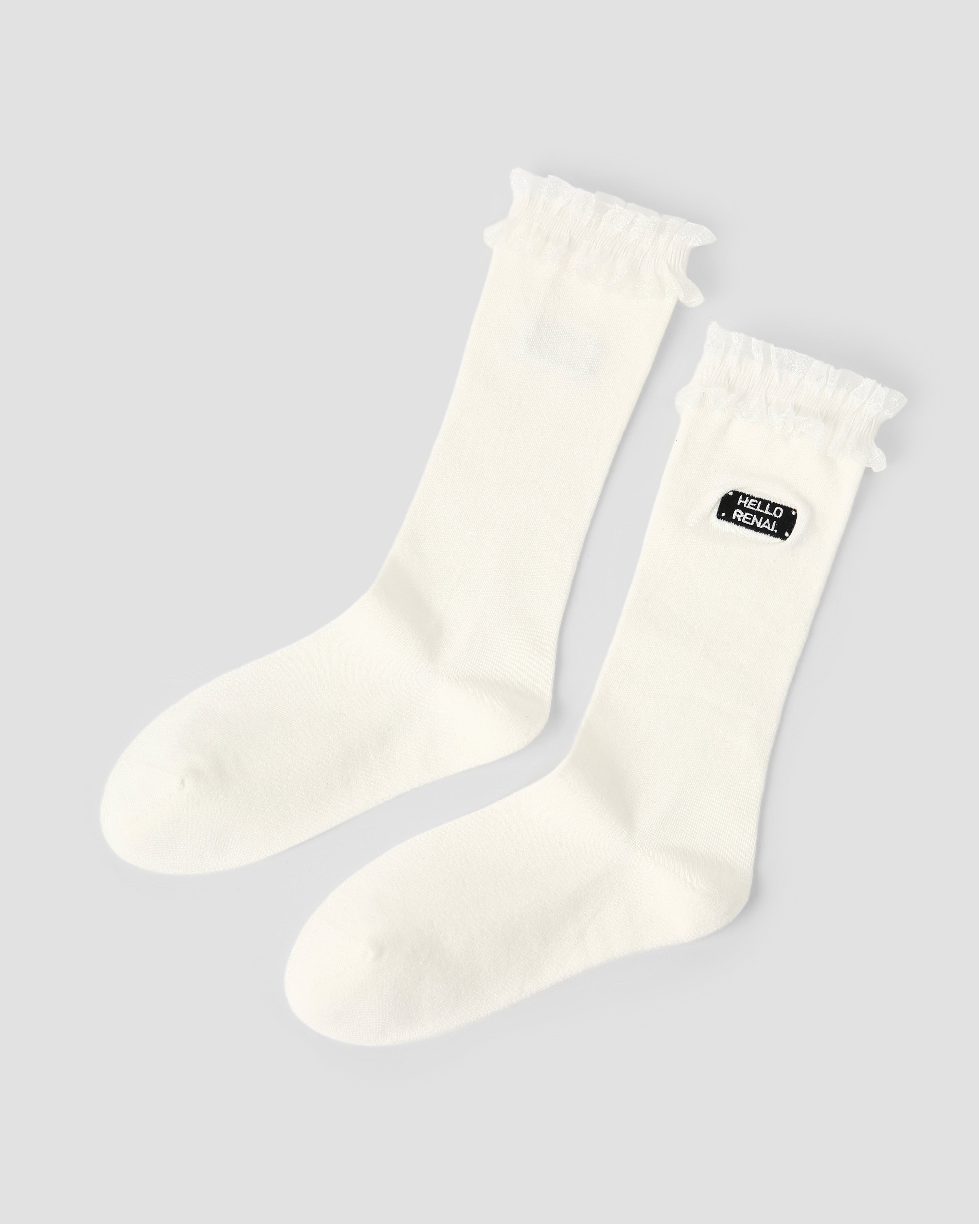 Women's Lace Label Crew Socks Soft Comfortable Breathable