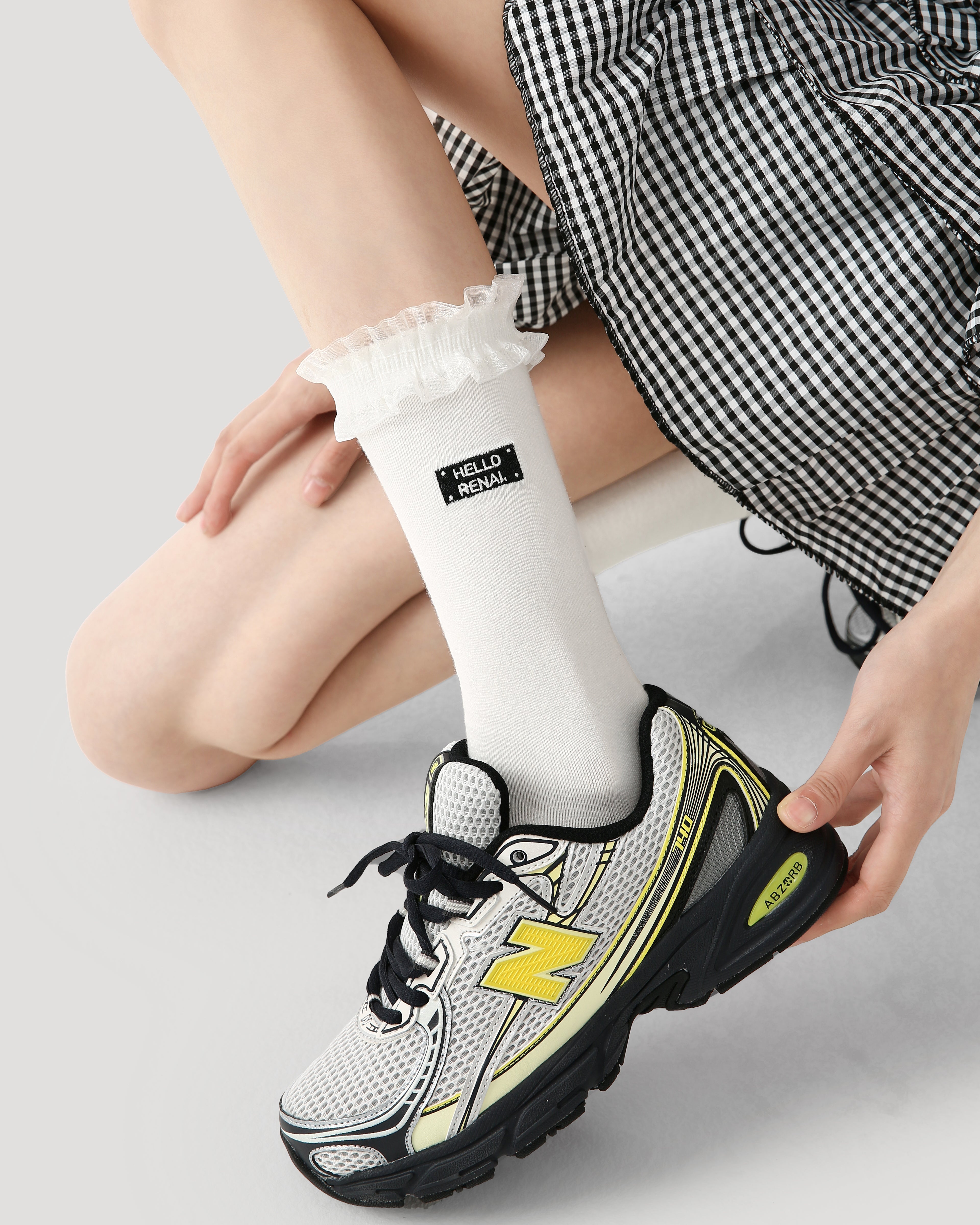 Women's Lace Label Crew Socks Soft Comfortable Breathable