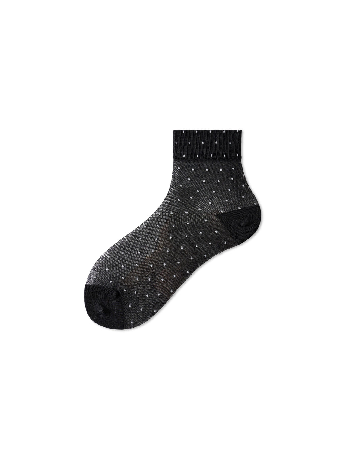 Womens Ankle Socks Lyocell Mulberry Silk Polka Dot Sheer Breathable