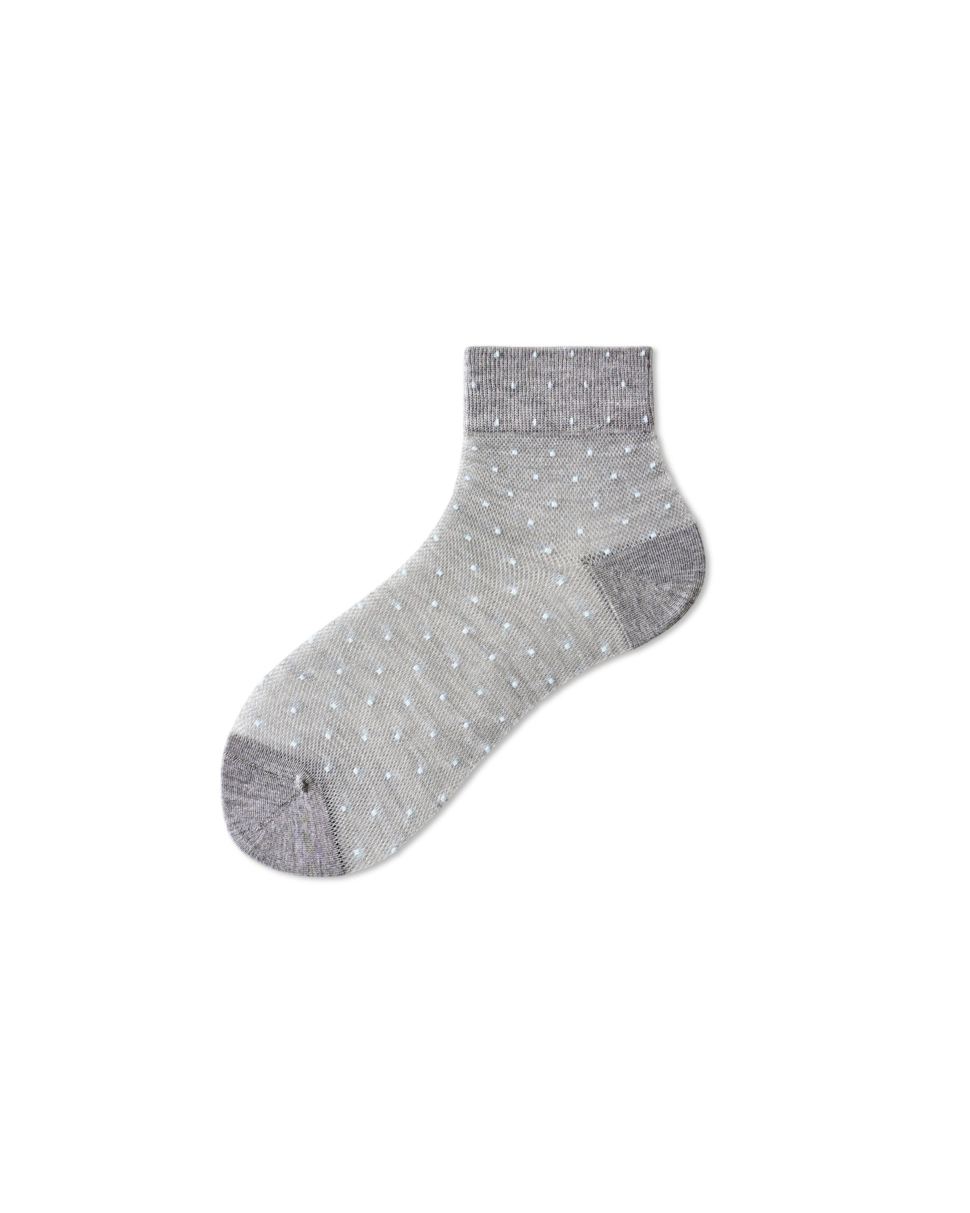 Womens Ankle Socks Lyocell Mulberry Silk Polka Dot Sheer Breathable