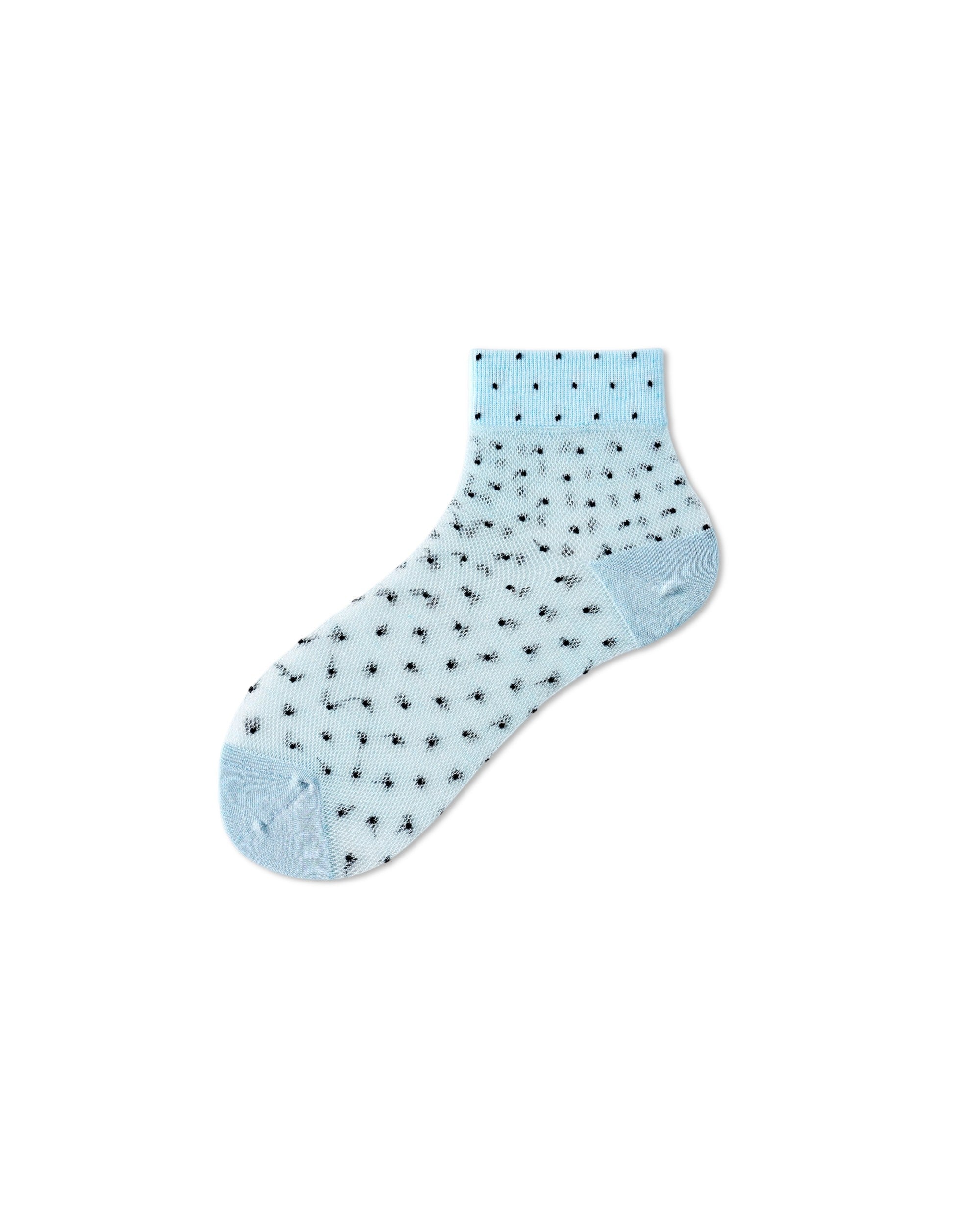 Womens Ankle Socks Lyocell Mulberry Silk Polka Dot Sheer Breathable