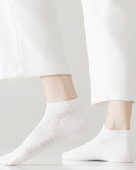 Womens Ankle Socks Reinforced Heel Half Mesh Breathable Combed Cotton