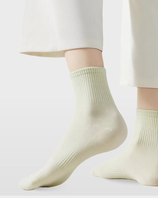 Womens Ankle Socks Solid Color Basic Everyday Combed Cotton - SWEET NANA