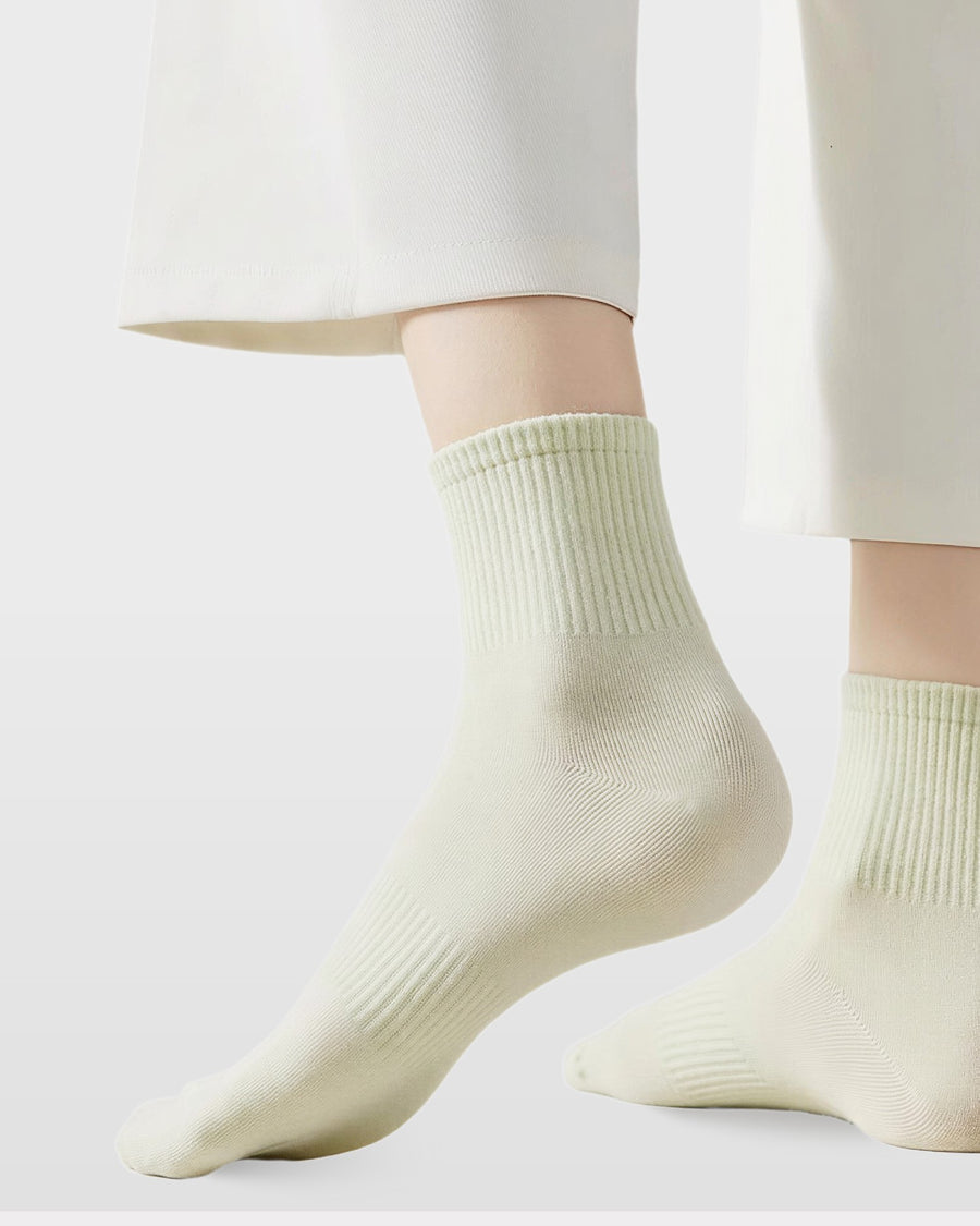 Womens Ankle Socks Solid Color Basic Everyday Combed Cotton - SWEET NANA