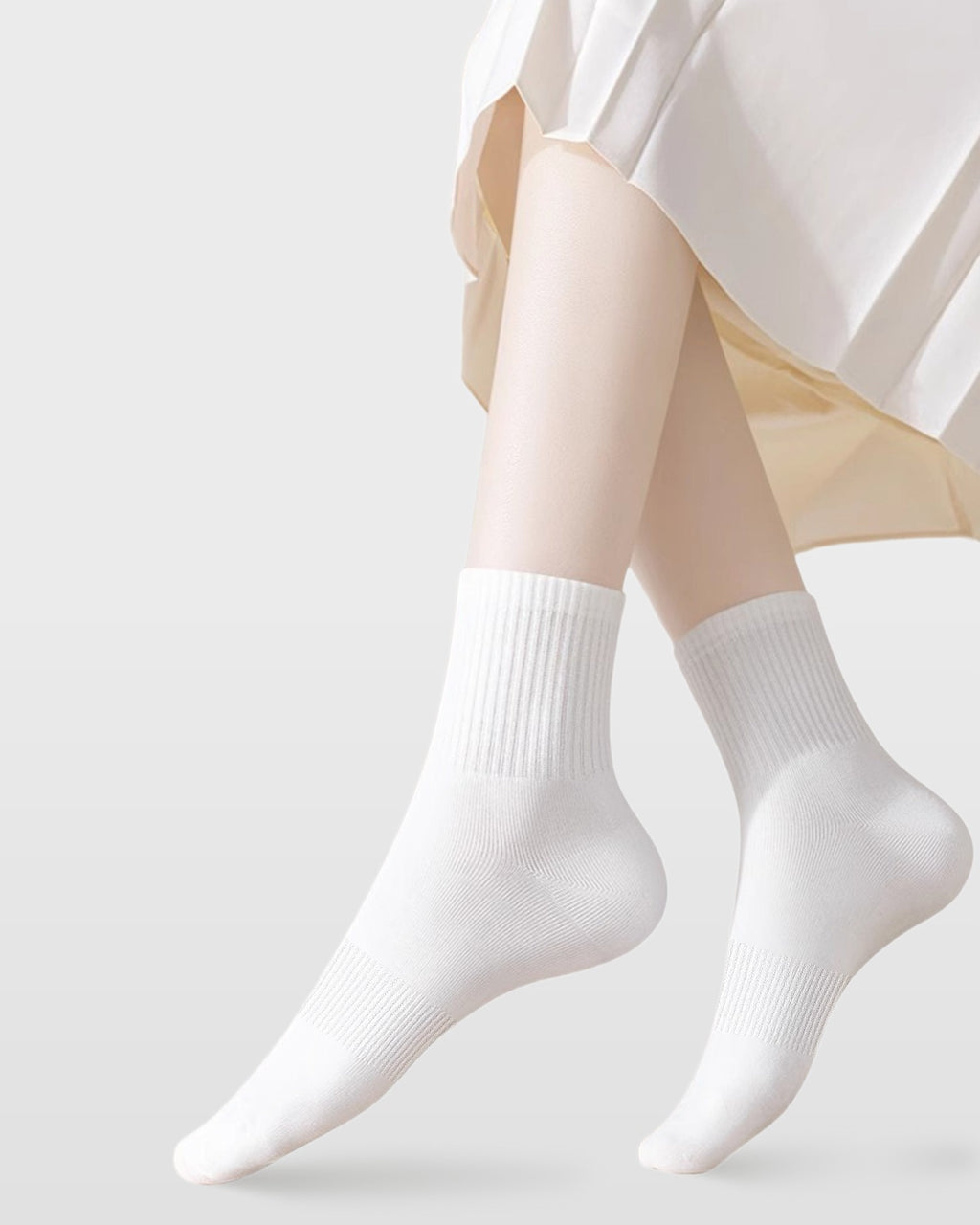 Womens Ankle Socks Solid Color Basic Everyday Combed Cotton - SWEET NANA