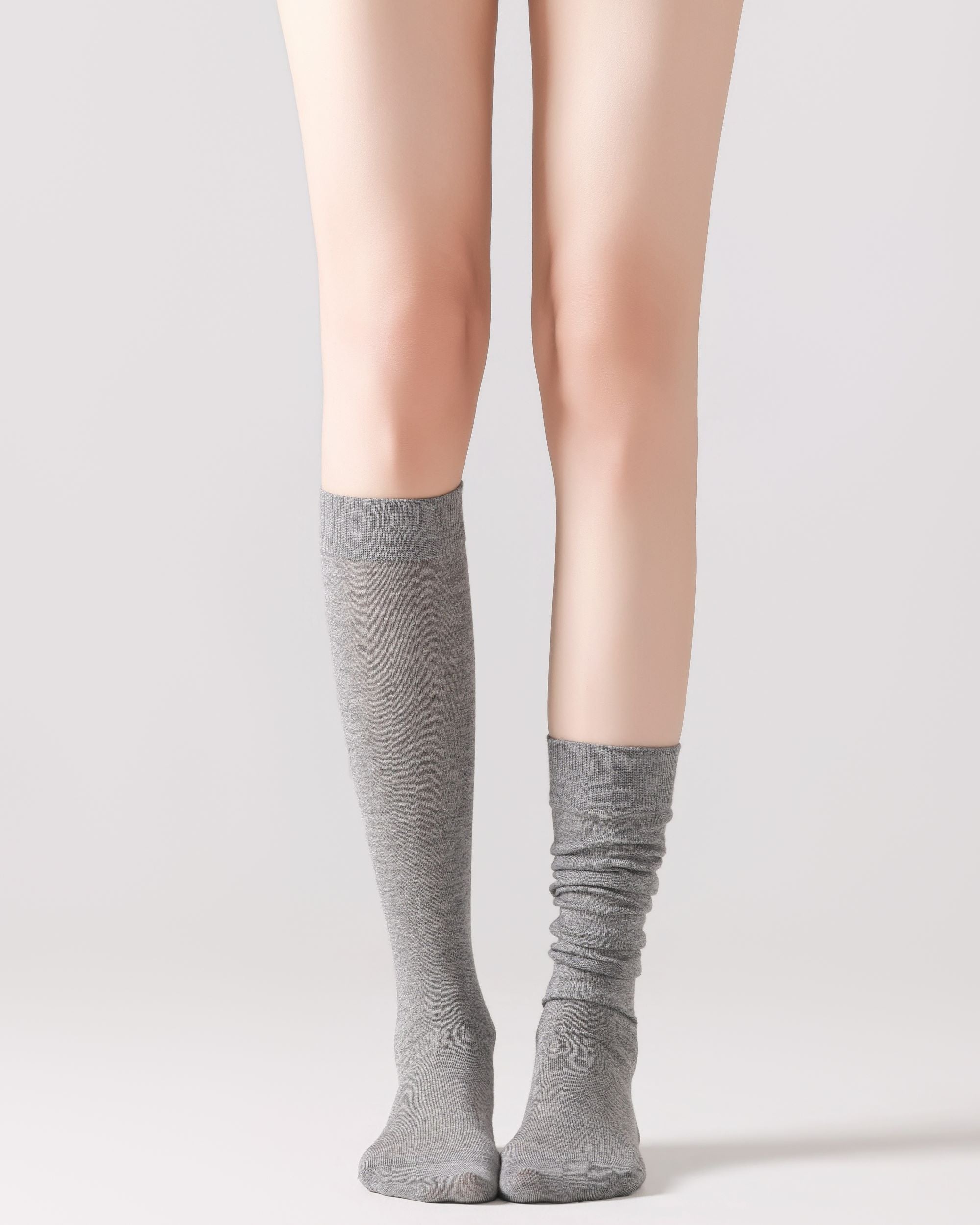 Womens Calf Socks Bamboo Fiber Seamless Breathable Versatile Black White Gray