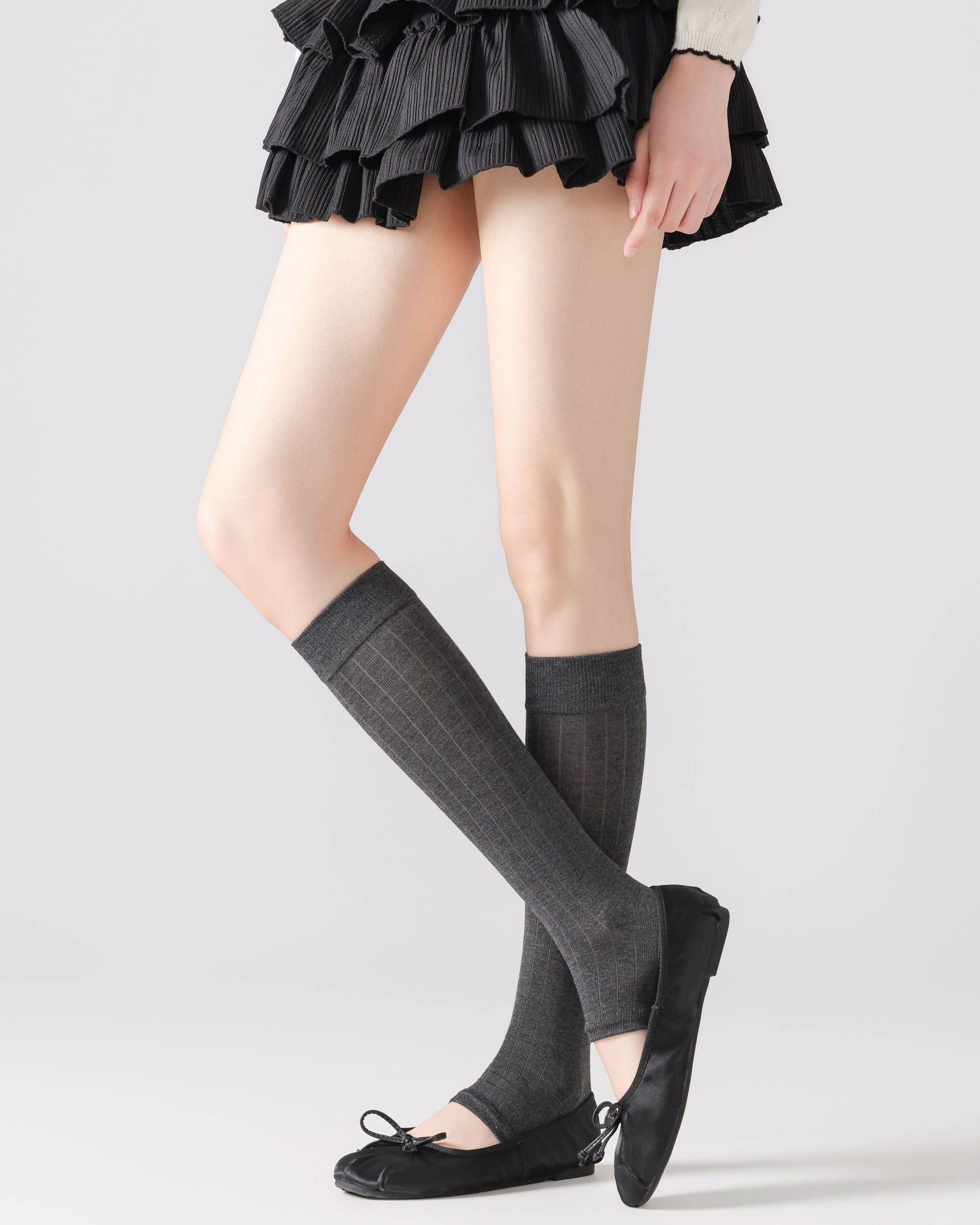 Womens Calf Socks Bamboo Fiber Seamless Half Palm Breathable Versatile