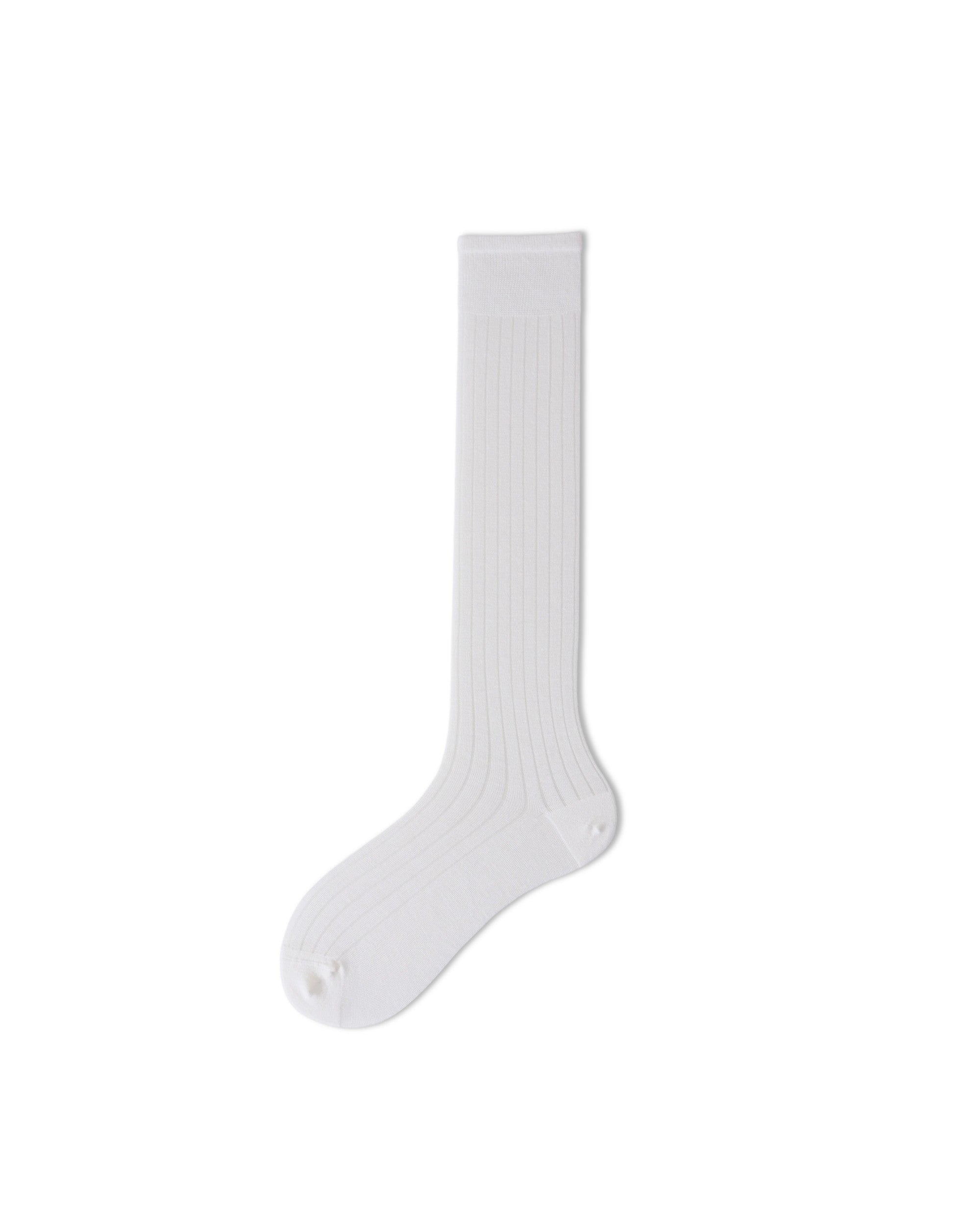 Womens Knee High Socks Lyocell Mulberry Silk Ribbed Stripe Sheer Breathable