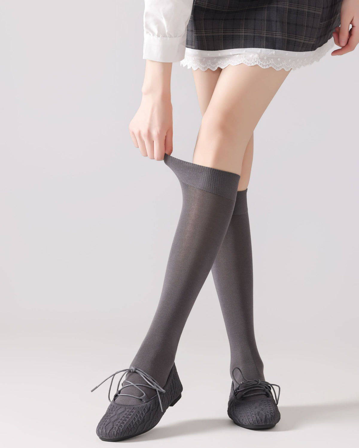 Womens Knee High Socks Mulberry Silk Blend Cooling Comfortable Fashion Styling