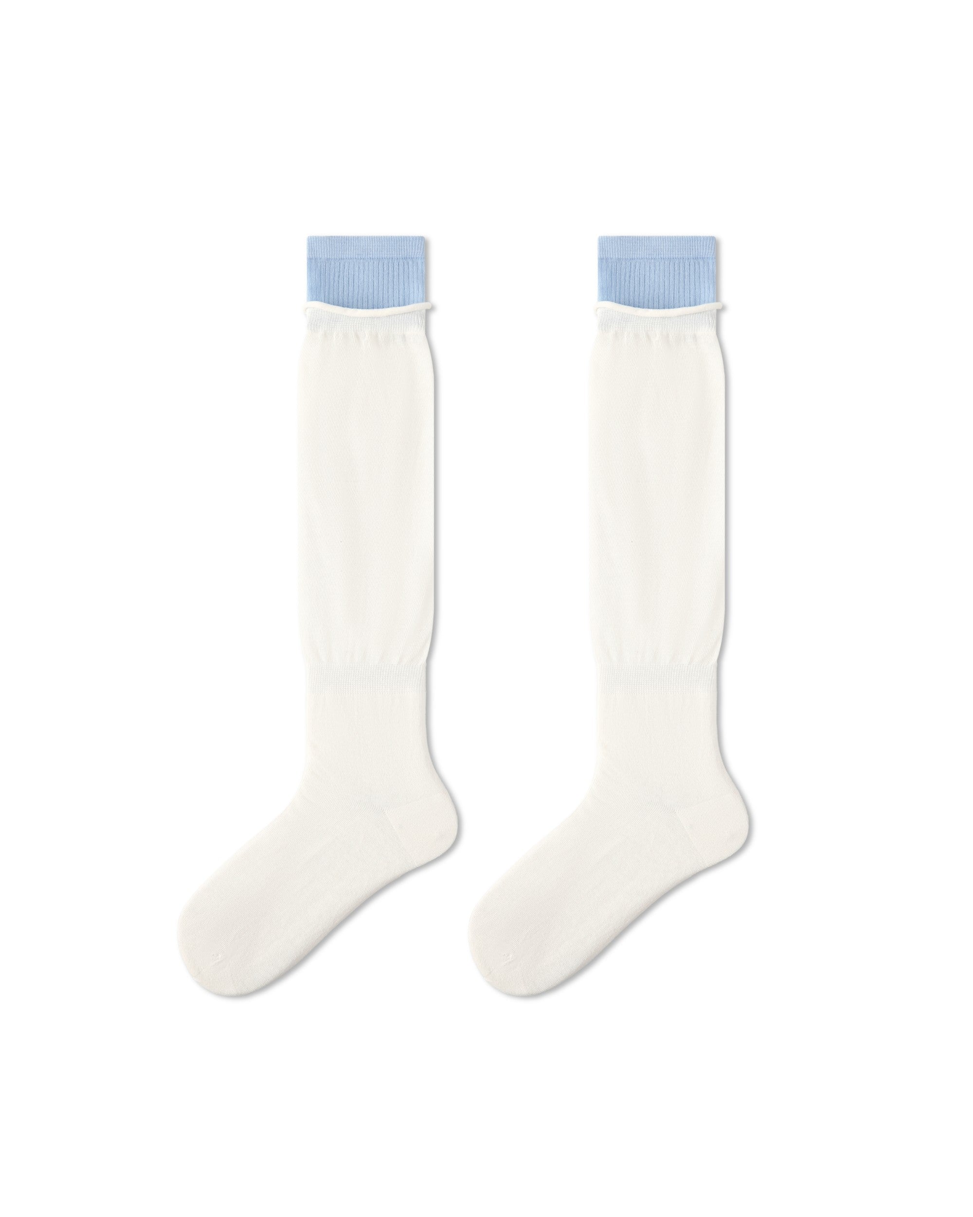Womens Calf Socks Solid Color Basic Ribbed Everyday Combed Cotton