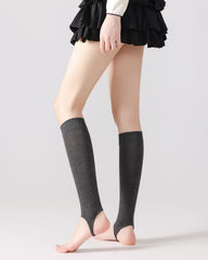 Womens Calf Socks Stirrup Open Toe Heel Bamboo Fiber Breathable