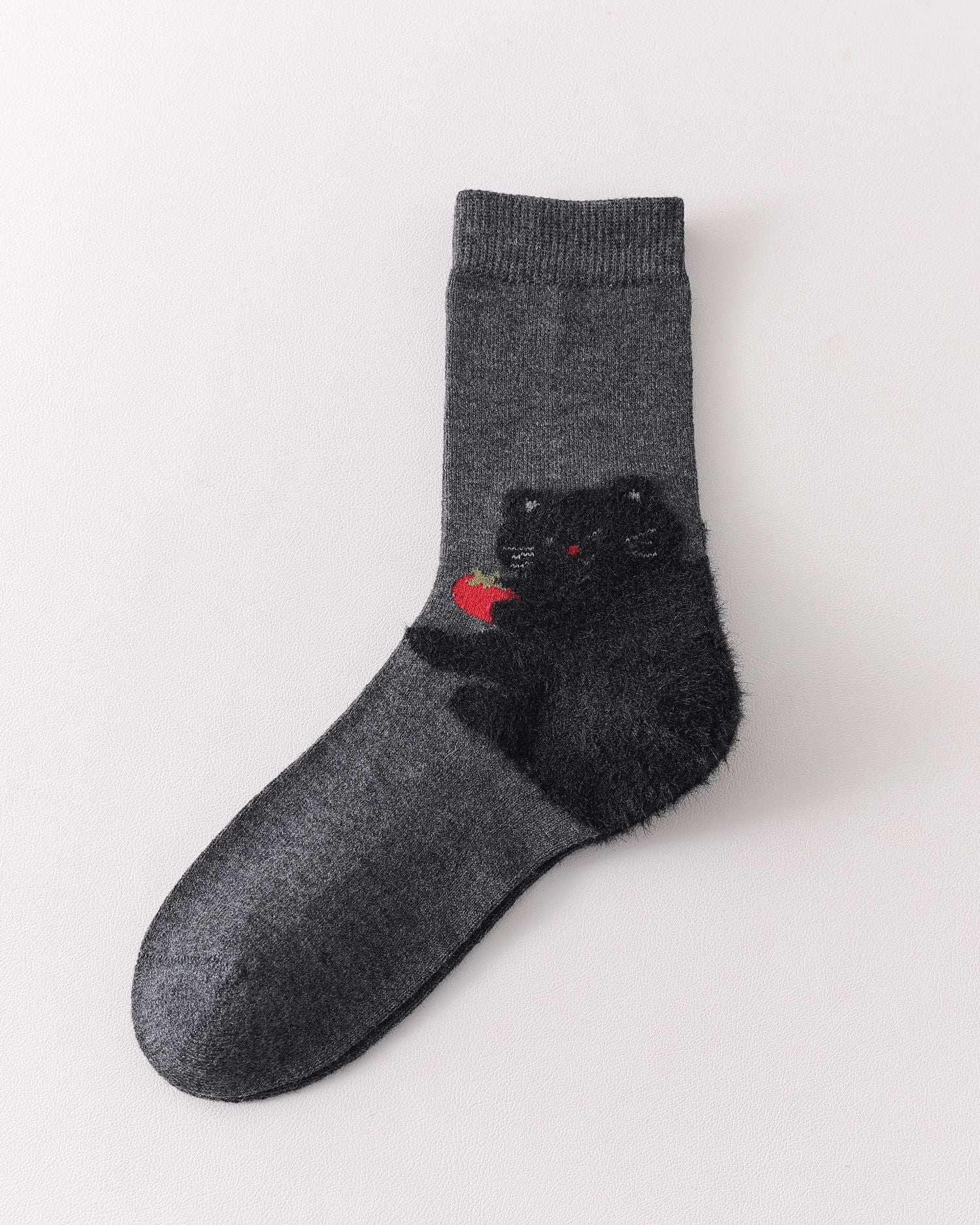 レディース カートゥーン ハグ クルーソックス メリノウール あったか かわいい ニット