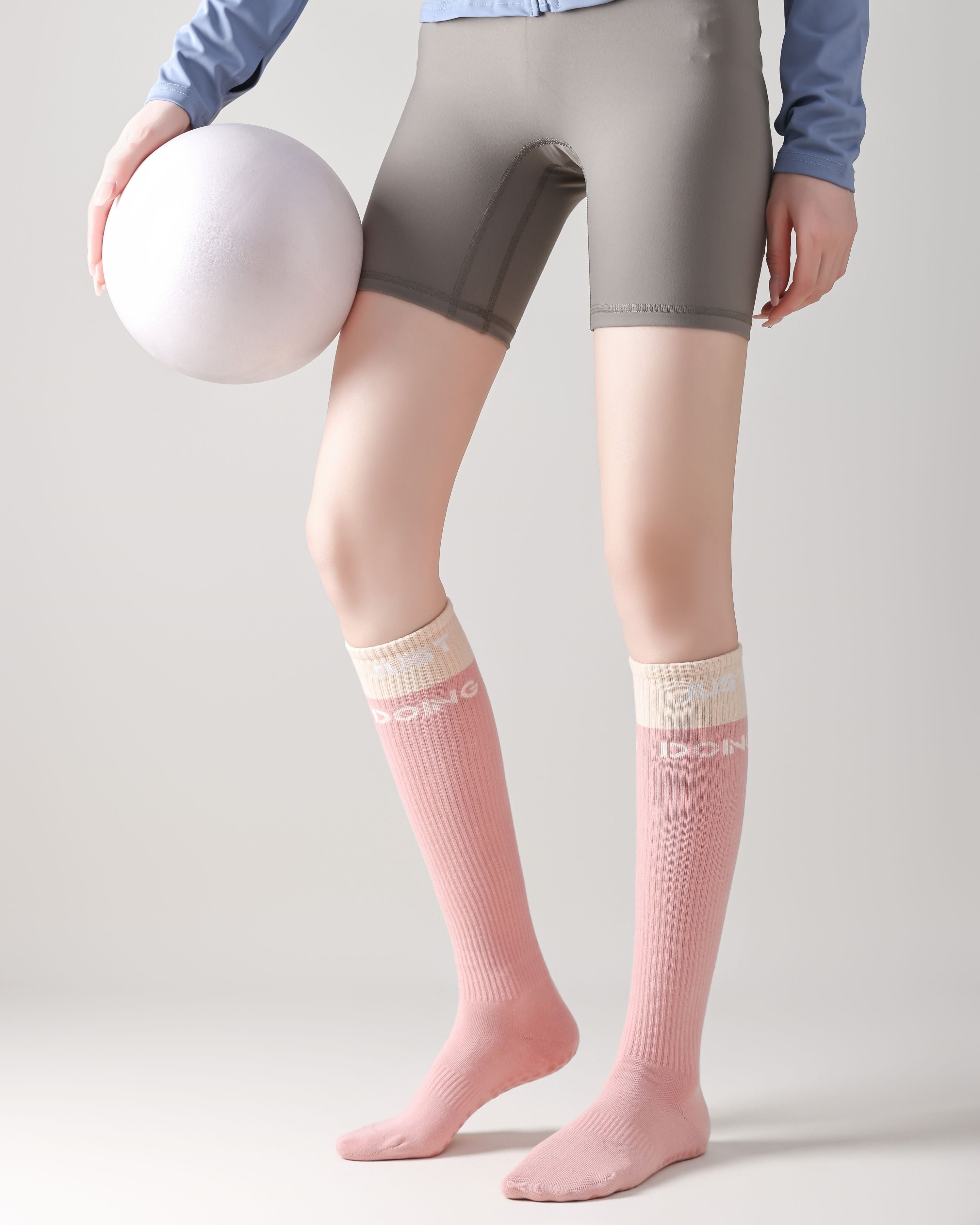 Womens Compression Knee High Yoga Socks Combed Cotton Non Slip