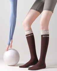 Womens Compression Knee High Yoga Socks Combed Cotton Non Slip