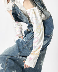 Womens Cooling Arm Sleeves Rainbow Bear Heart Pattern Cooling Sun Protection Comfortable