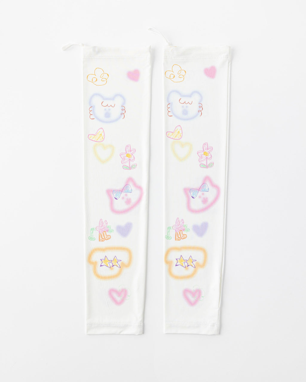 Womens Cooling Arm Sleeves Rainbow Bear Heart Pattern Cooling Sun Protection Comfortable - SWEET NANA