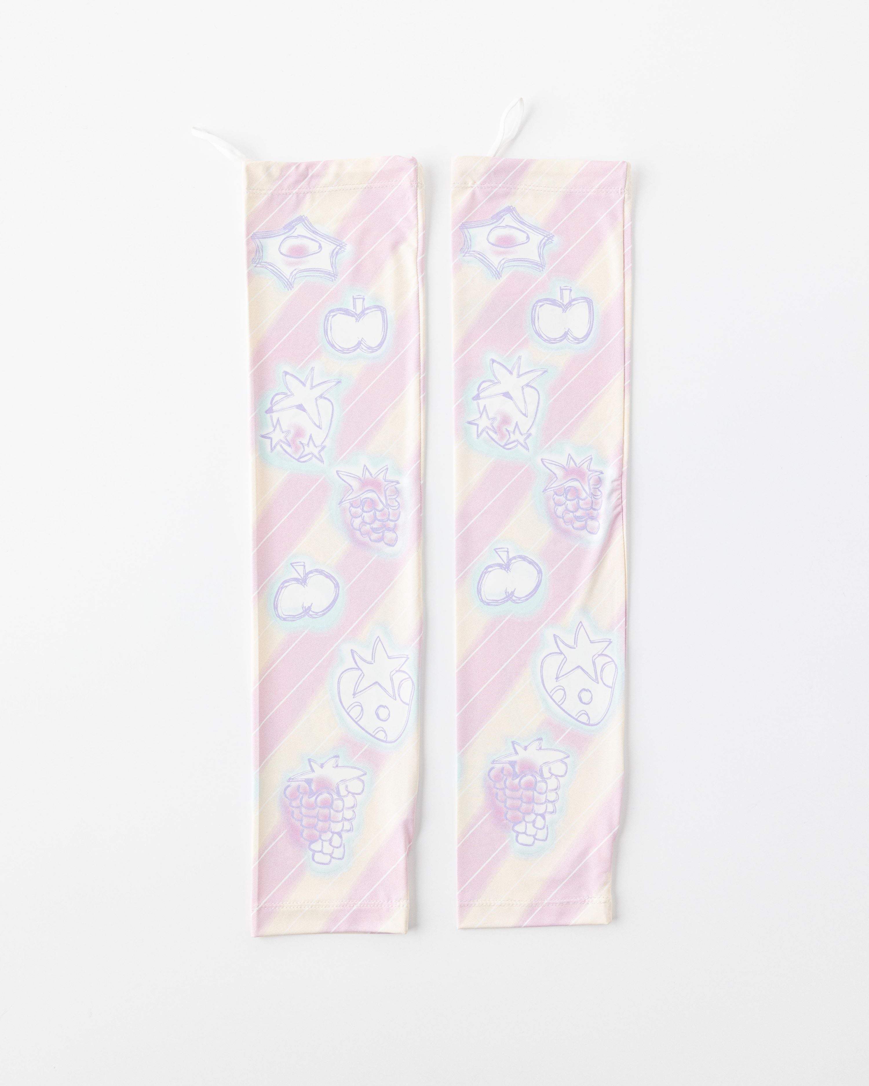 Womens Cooling Arm Sleeves Rainbow Fruit Star Stripe Cooling Sun Protection Comfortable - SWEET NANA