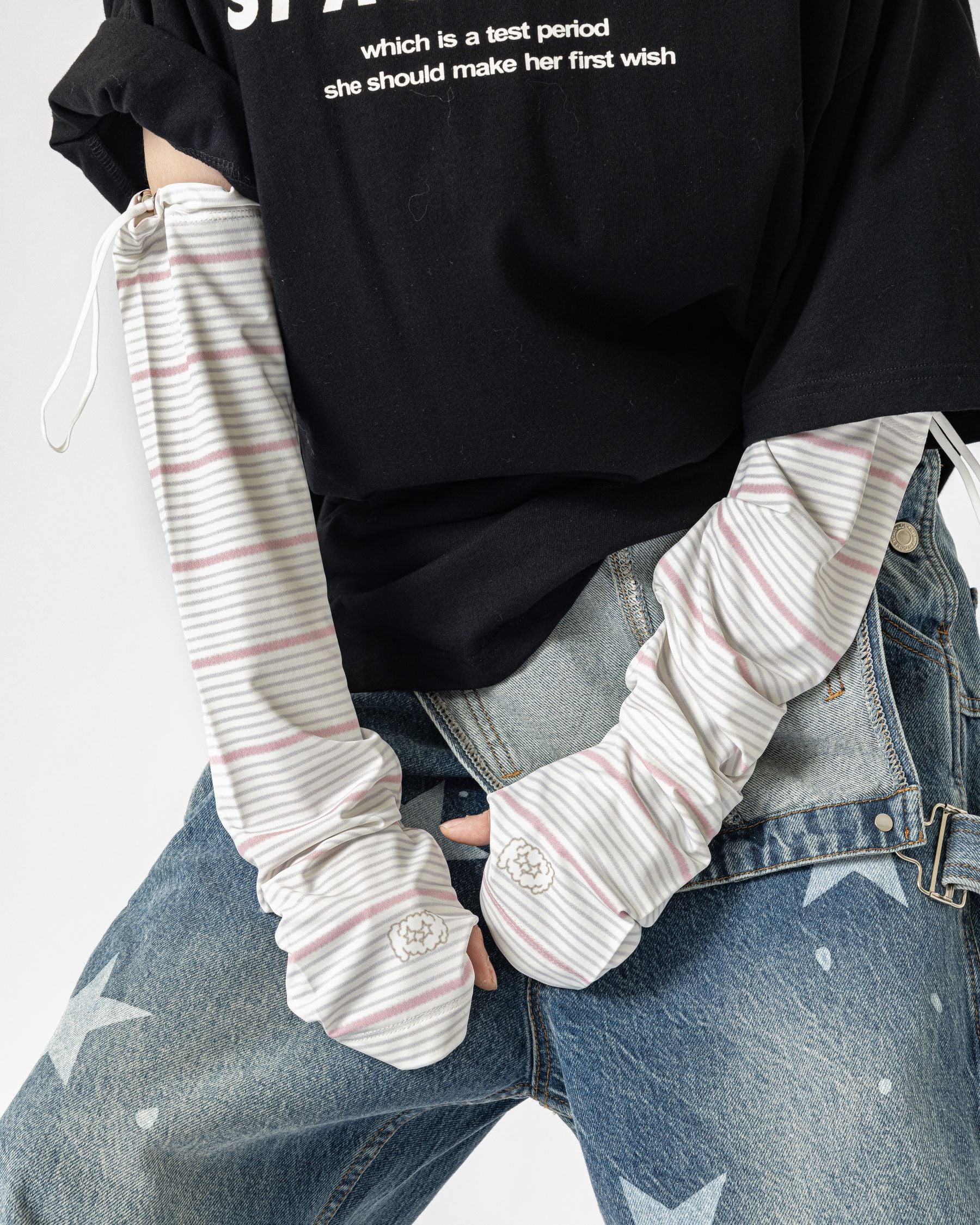 Womens Cooling Arm Sleeves Striped Puppy Cute Print Cooling Sun Protection Breathable