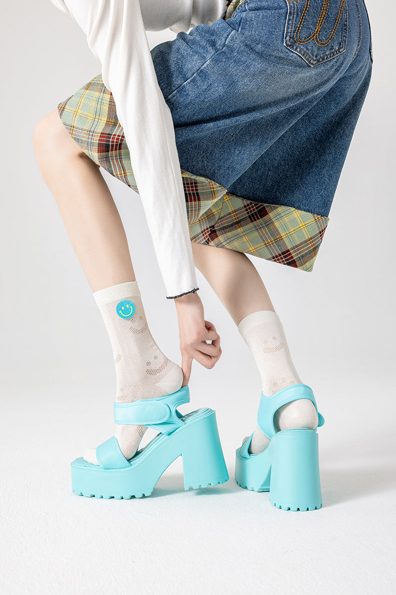 3-Pack Keep Smiling Women Cotton Crew Socks Cute Casual
