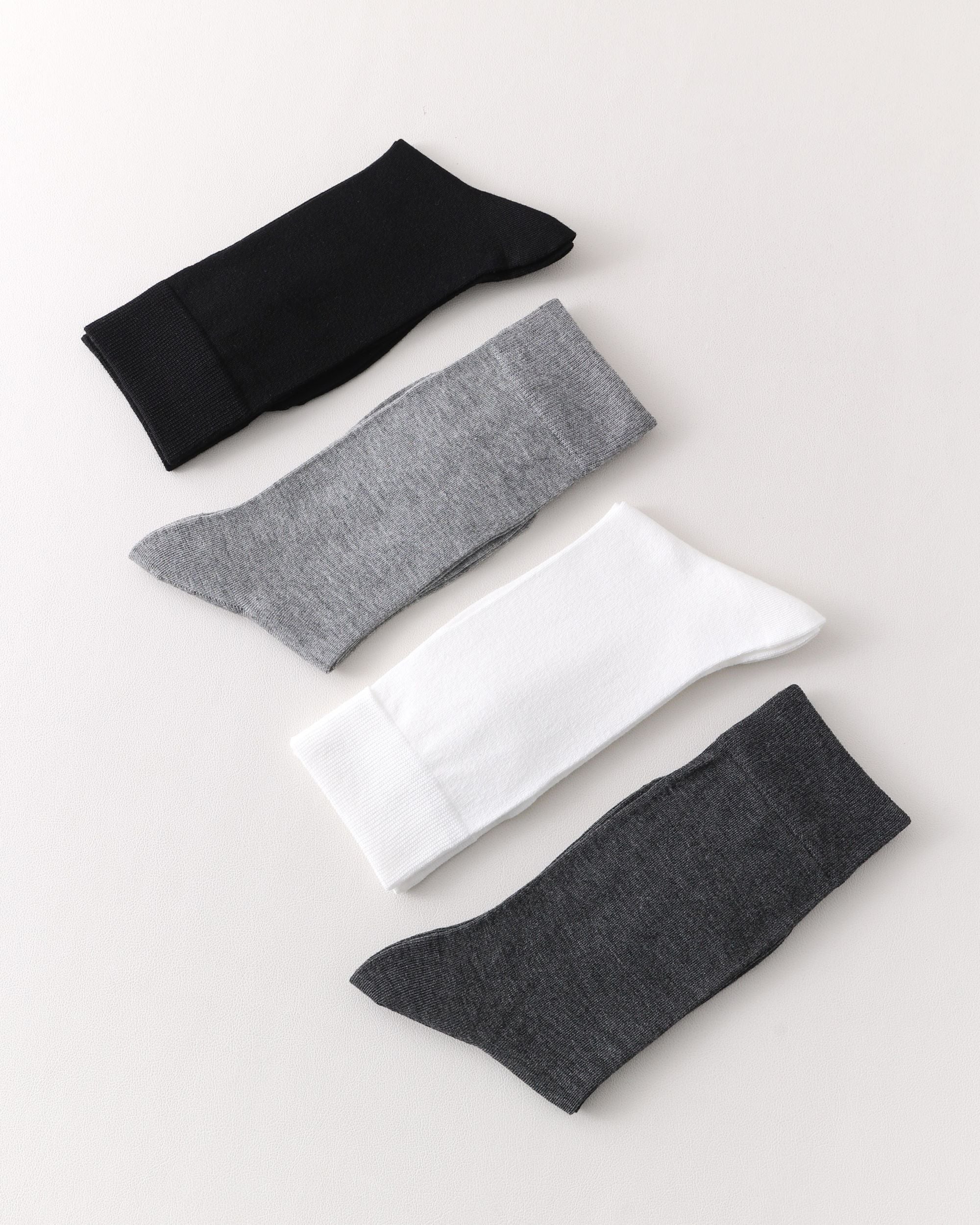 Womens Crew Socks Bamboo Fiber Seamless Breathable Versatile Black White Gray