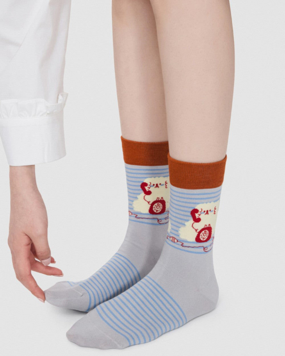 Womens Crew Socks Cartoon Dot Yarn Cute Pattern Playful Socks