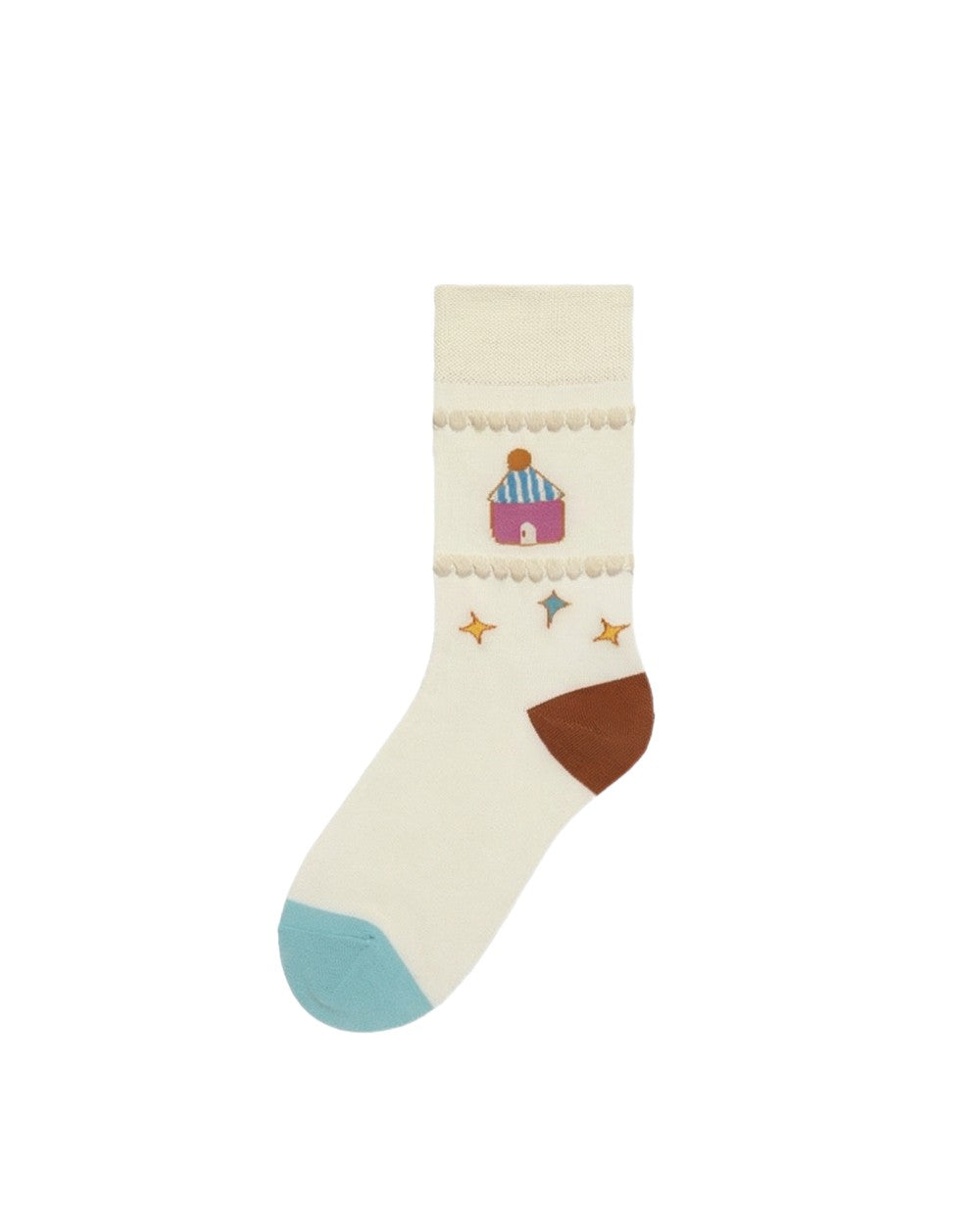 Womens Crew Socks Cartoon Dot Yarn Cute Pattern Playful Socks - SWEET NANA