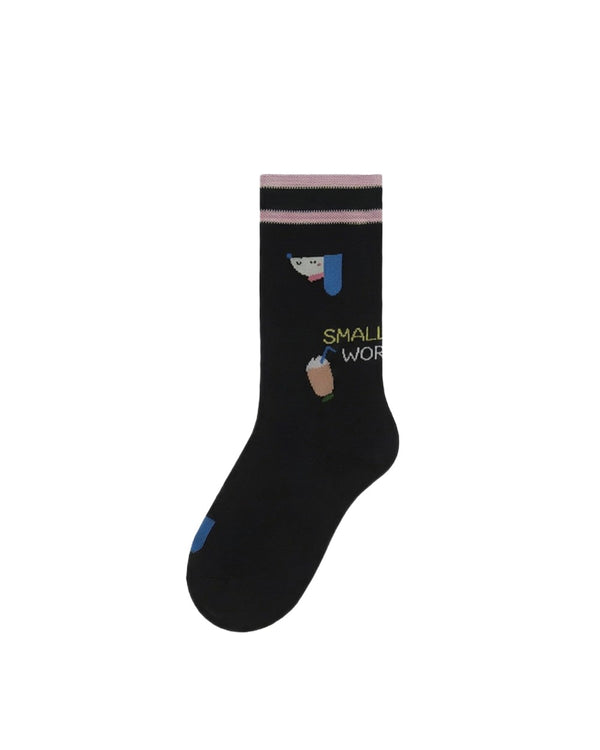Womens Crew Socks Cartoon Dot Yarn Cute Pattern Playful Socks - SWEET NANA