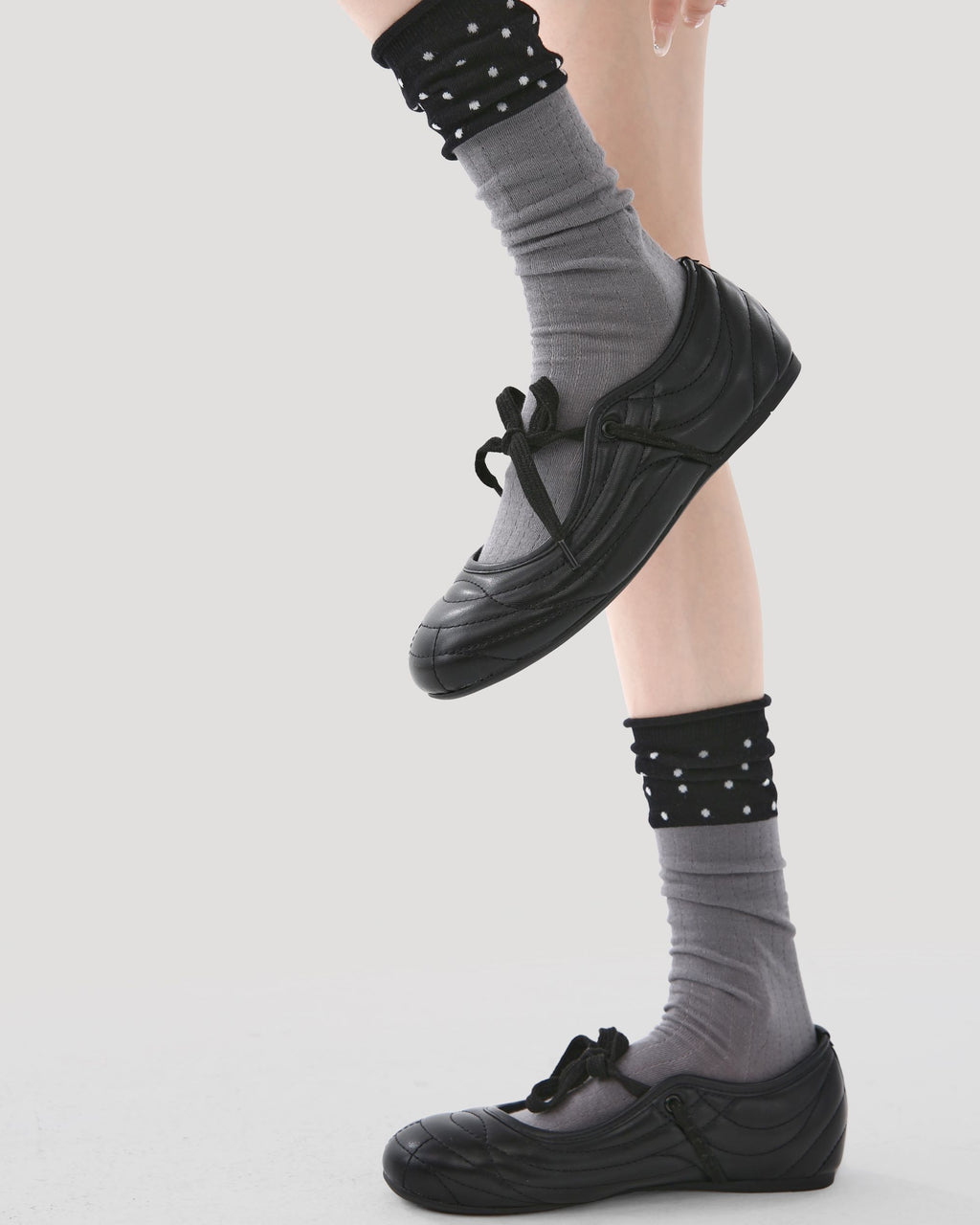 Womens Crew Socks Color Block Polka Dot Slouchy Everyday Combed Cotton