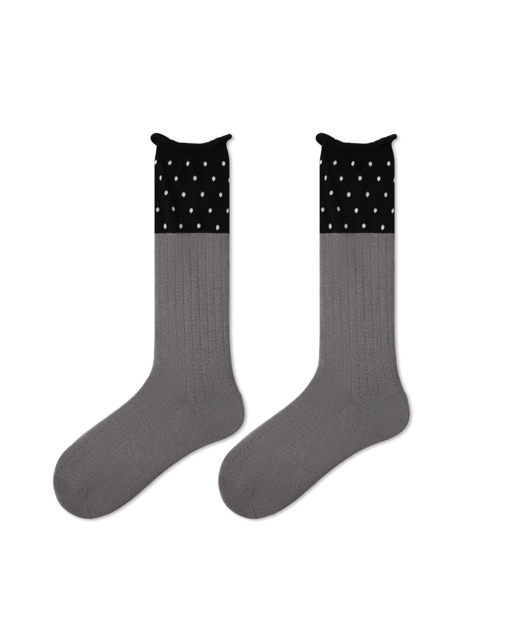 Womens Crew Socks Color Block Polka Dot Slouchy Everyday Combed Cotton