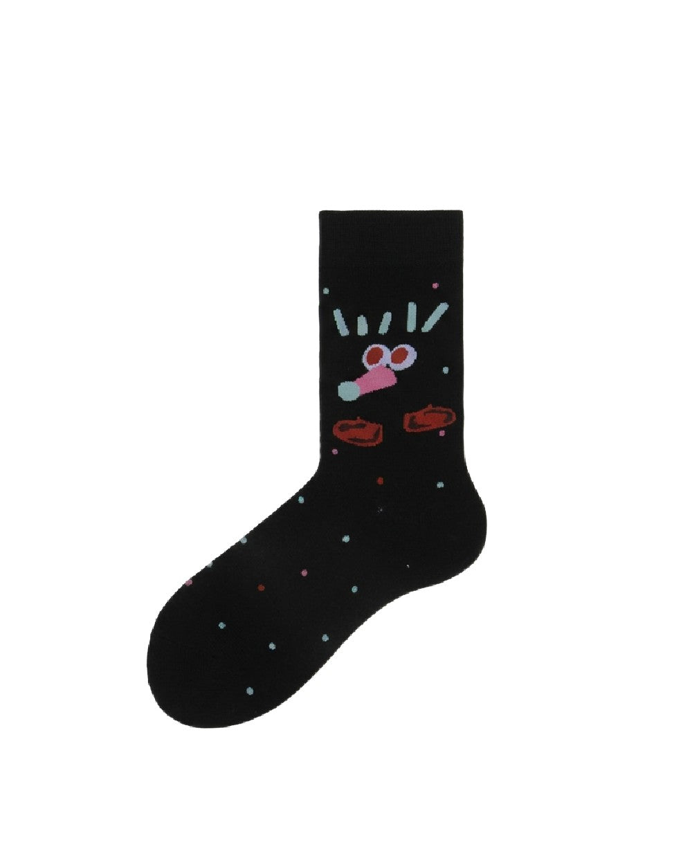 Womens Crew Socks Cute Cartoon Face Pattern Fun Casual Socks