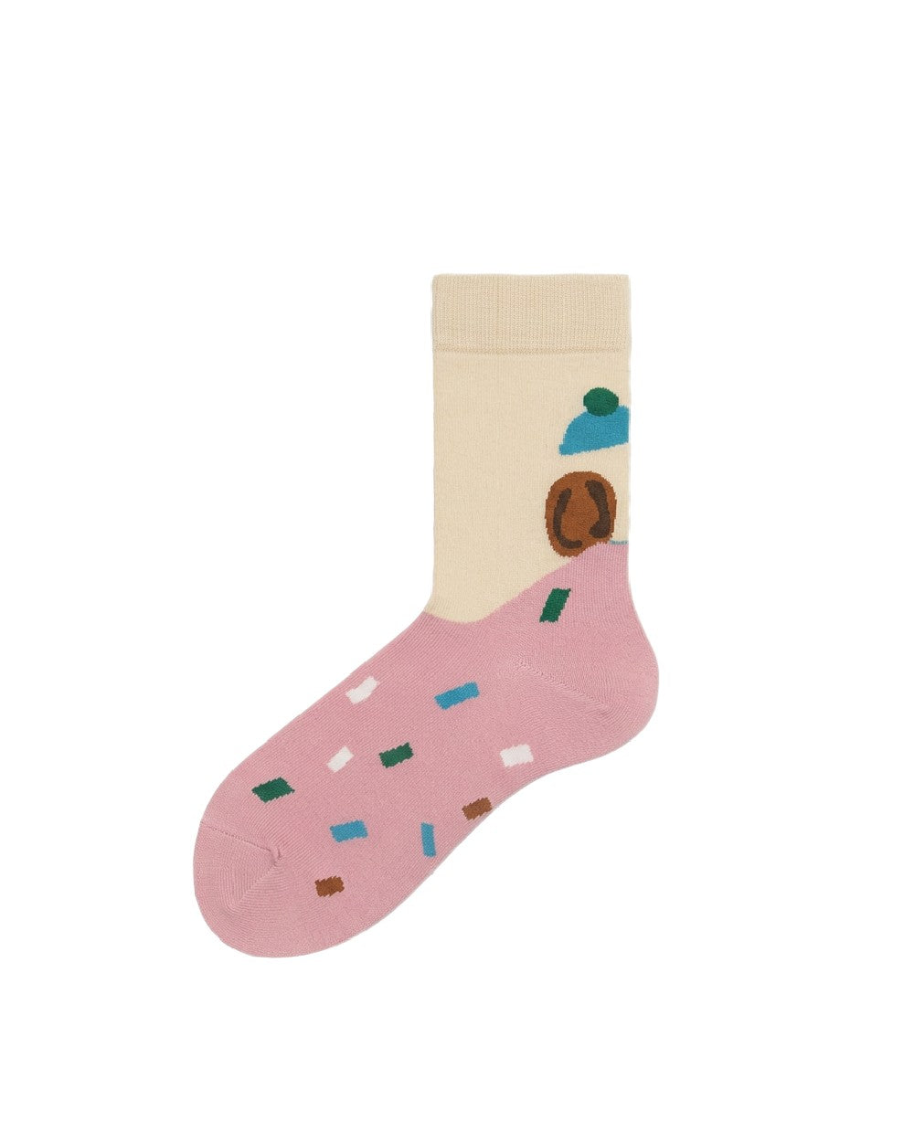 Womens Crew Socks Cute Cartoon Face Pattern Fun Casual Socks