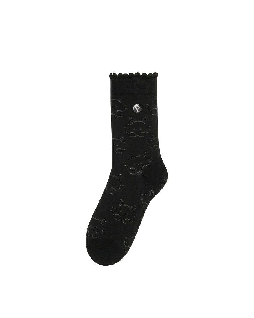 Womens Crew Socks Lace Edge Mesh Pendant Animal Pattern Cute Socks - SWEET NANA