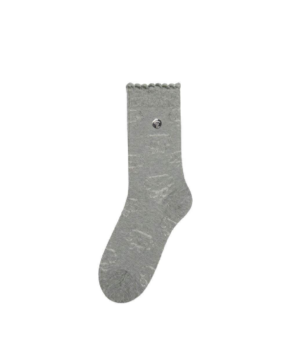 Womens Crew Socks Lace Edge Mesh Pendant Animal Pattern Cute Socks - SWEET NANA