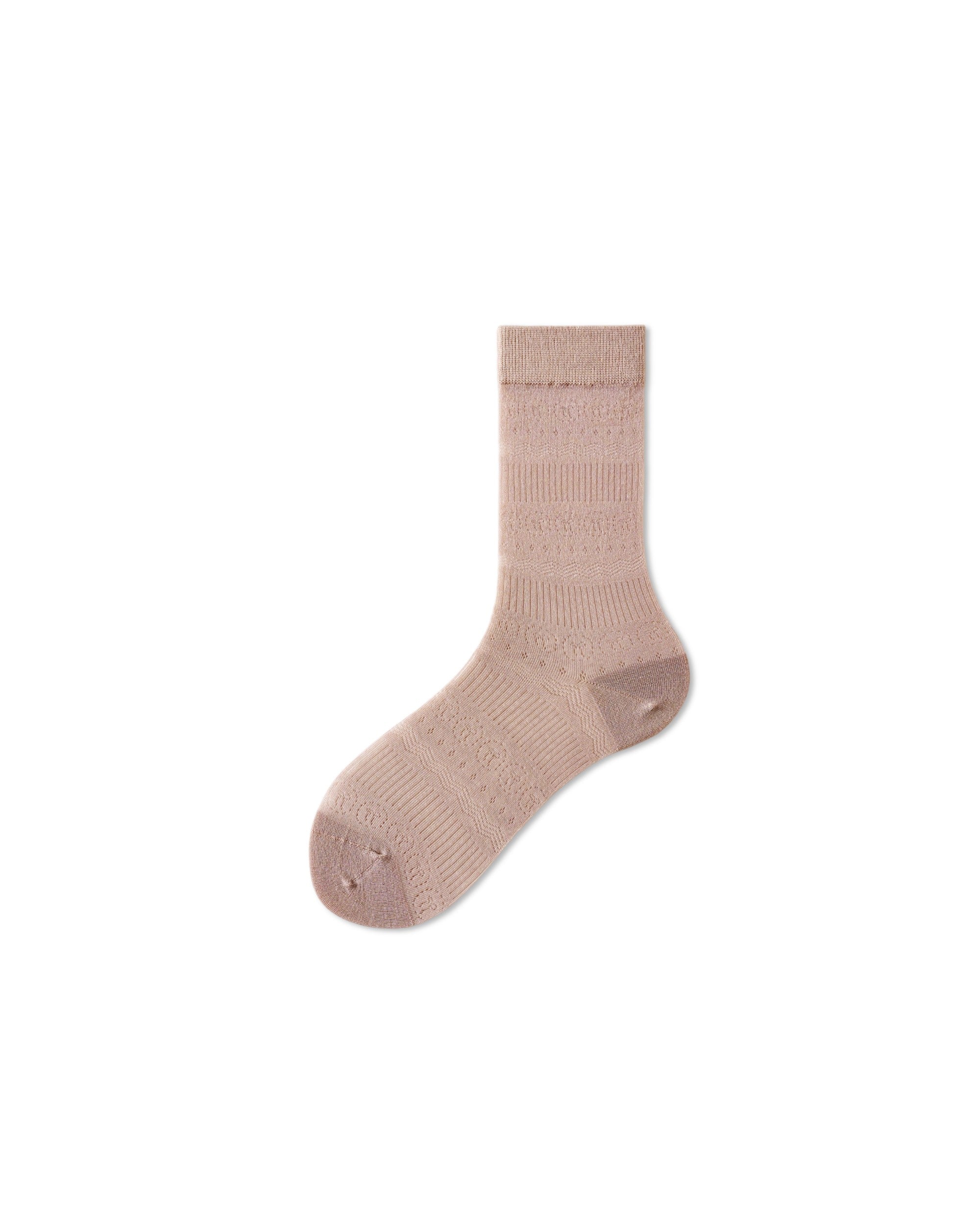 Womens Crew Socks Lyocell Mulberry Silk Mesh Breathable Slouchy Versatile