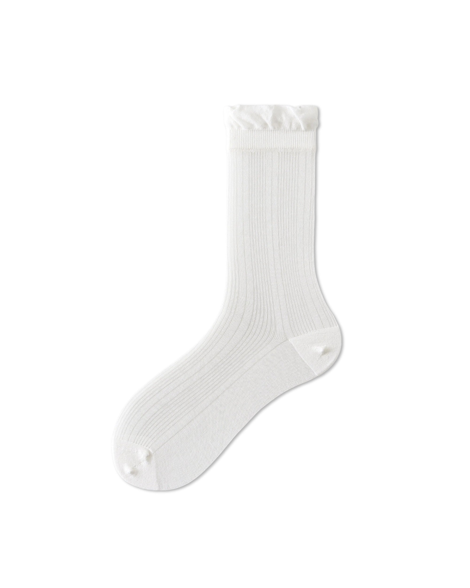 Womens Crew Socks Lyocell Mulberry Silk Sheer Vertical Stripe Breathable