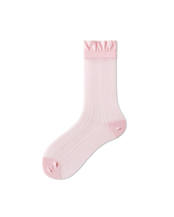 Womens Crew Socks Lyocell Mulberry Silk Sheer Vertical Stripe Breathable