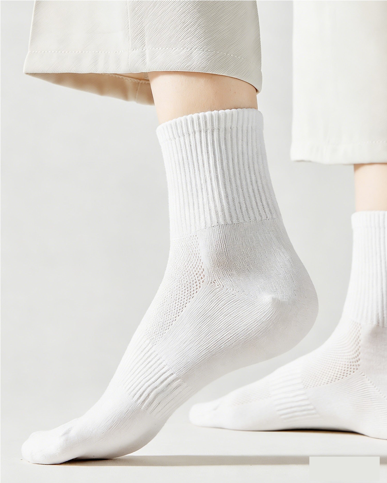 Womens Crew Socks Mesh Breathable Cooling Comfortable